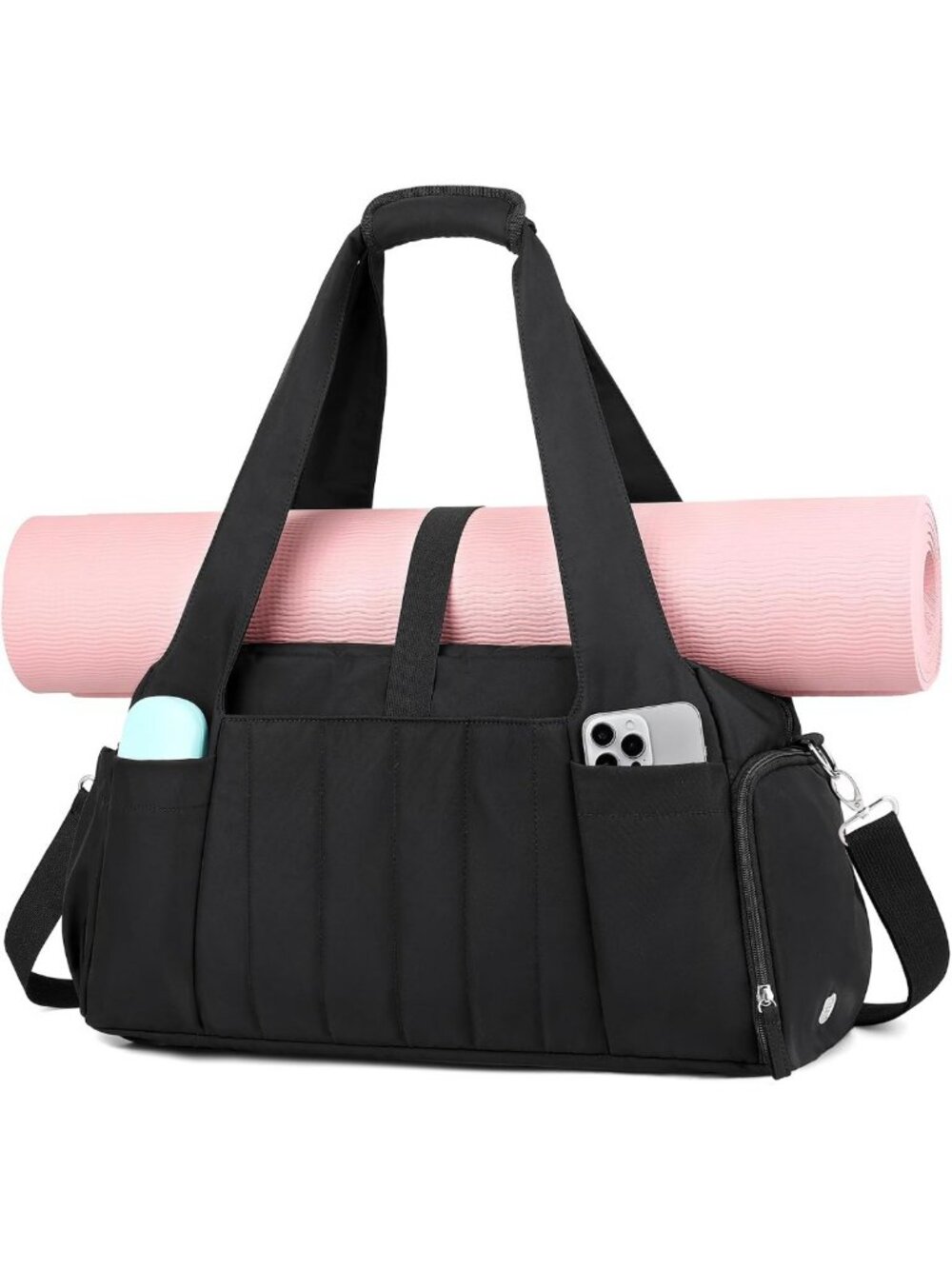 Stylish Women's Gym Bag with Yoga Mat Holder & Multiple Pockets for Fitness